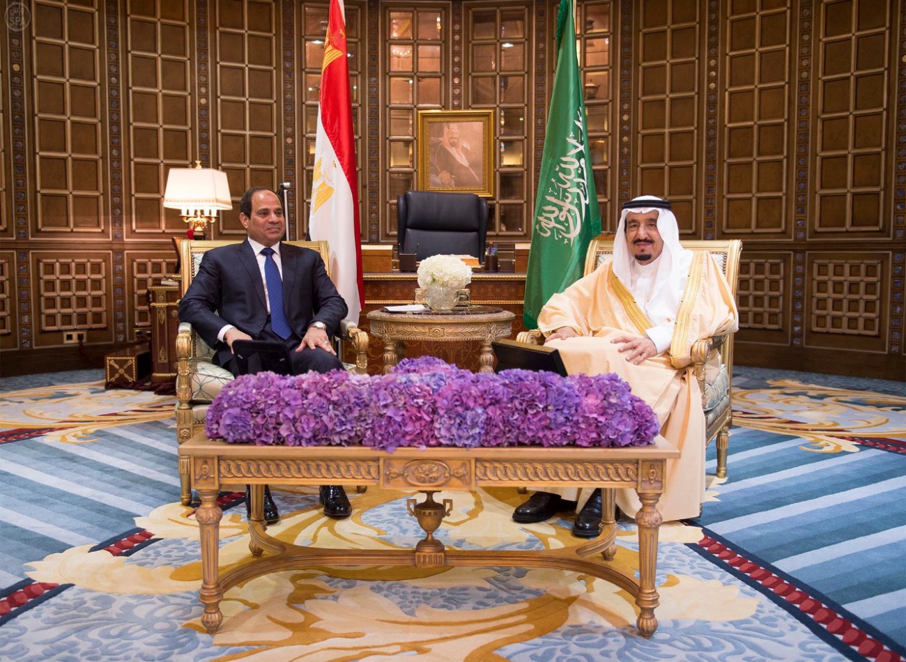 لقاء يجمع الملك السعودي والرئيس المصري