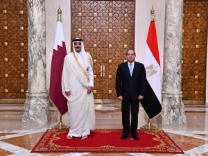 أمير قطر والسيسي يناقشان آخر المستجدات في قطاع غزة