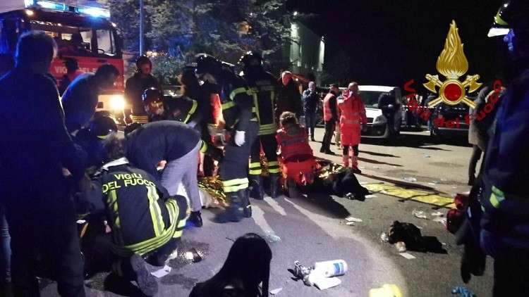 فيديو: مقتل ستة أشخاص وإصابة أكثر من 120 آخرين بملهى ليلي بإيطاليا   