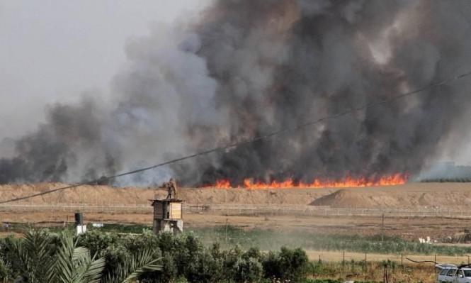 اندلاع 10 حرائق منذ الصباح في مستوطنات غلاف غزة