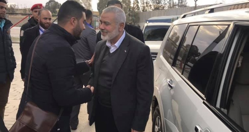 وفد حماس برئاسة هنية يعود الى غزة عبر معبر رفح