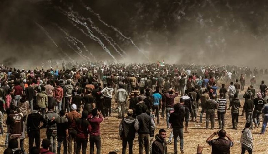  إصابة 14فلسطينيين برصاص الاحتلال أثناء مشاركتهم في جمعة انتصار الكرامة